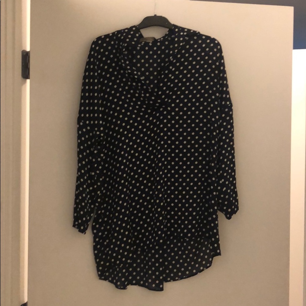 Polka dot navy blouse